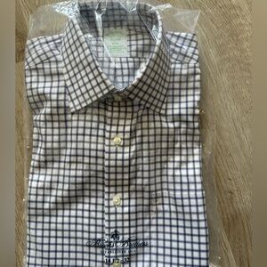NWT Brooks Brother’s Men's Blue Checkered Shirt 14.5